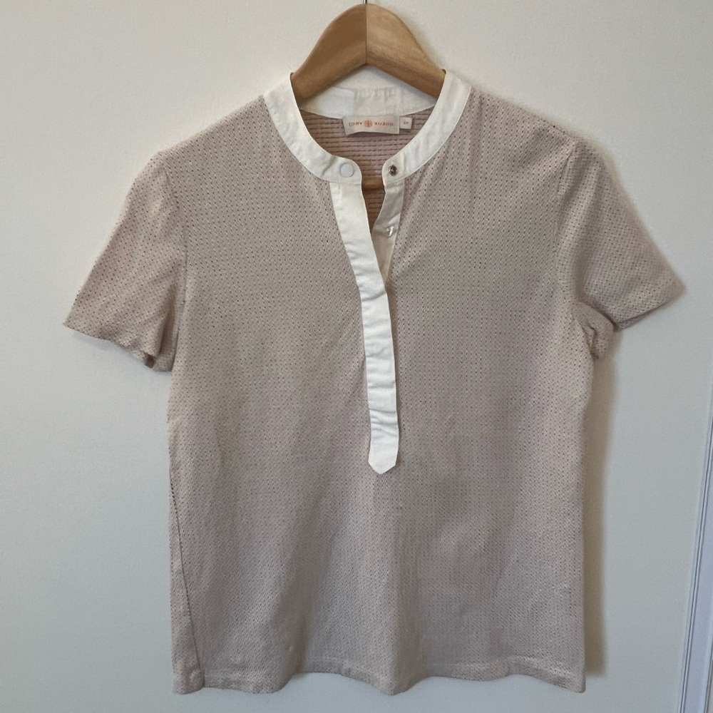 Tory Burch Polo Shirt with White Collar